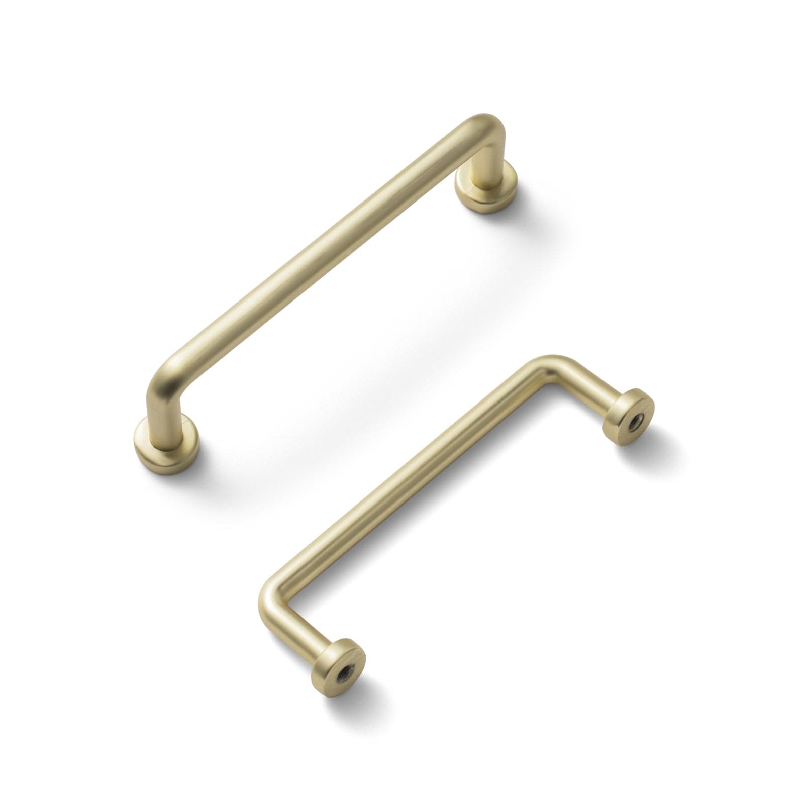 Goo-Ki Brushed Brass / 4'' Hole Center / 6 Pack Antique Rustic Vintage Cabinet Bar Pulls Decorative Drawer Handles