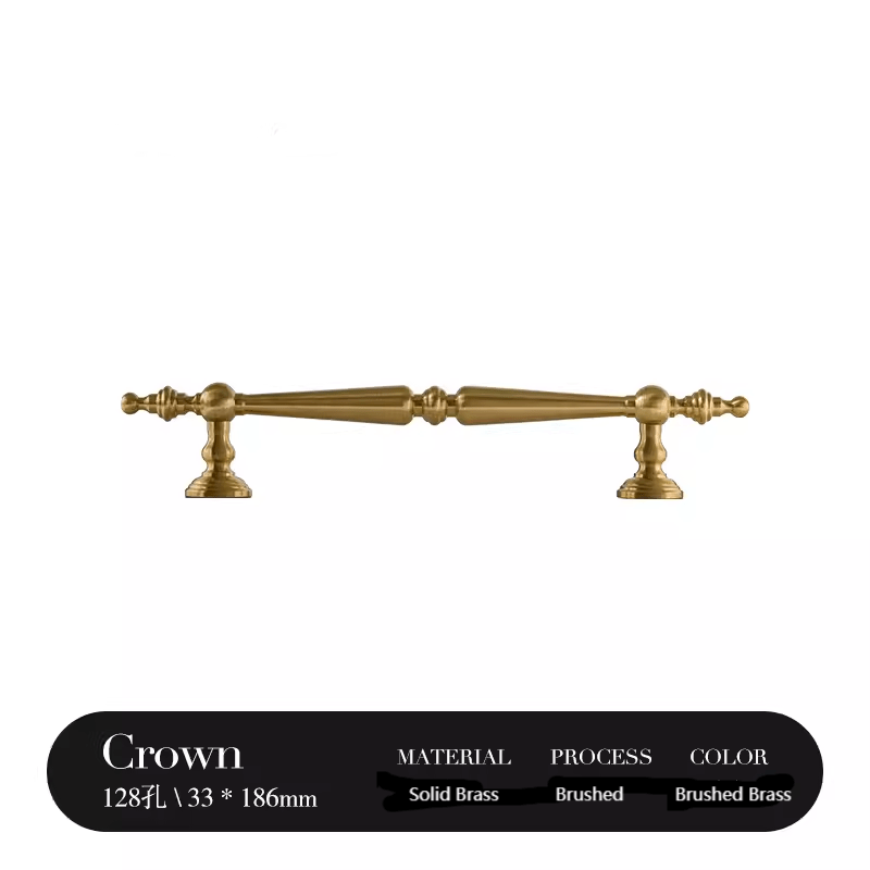 Goo-Ki Brushed Brass / 5'' Hole Center / 2 Pack French Brass Vintage Cabinet Handle Antique Copper Drawer Bar Pull
