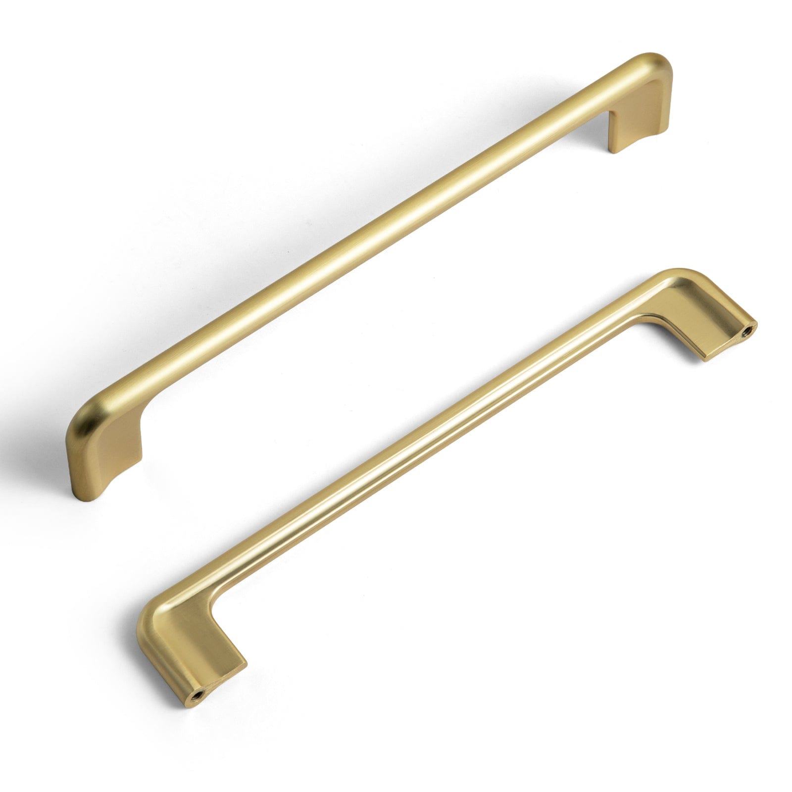 Goo-Ki Brushed Brass / 7.6'' Hole Center / 6 Pack Mid-Century Modern Kitchen Handle Flat Minimalist Cabinet Drawer Pull