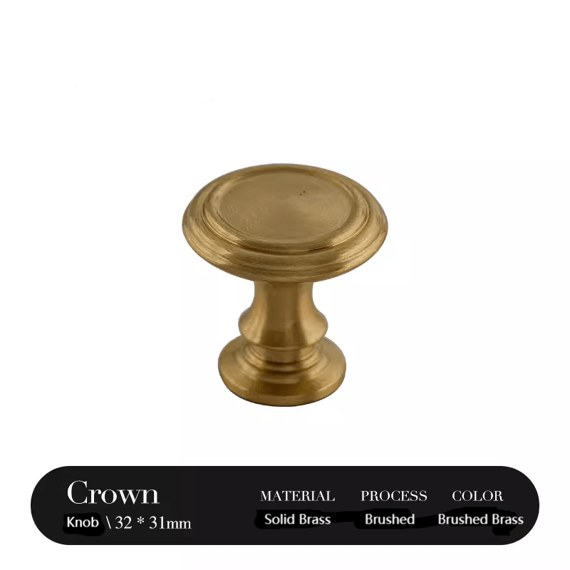 Goo-Ki Brushed Brass / Knob / 2 Pack French Brass Vintage Cabinet Handle Antique Copper Drawer Bar Pull