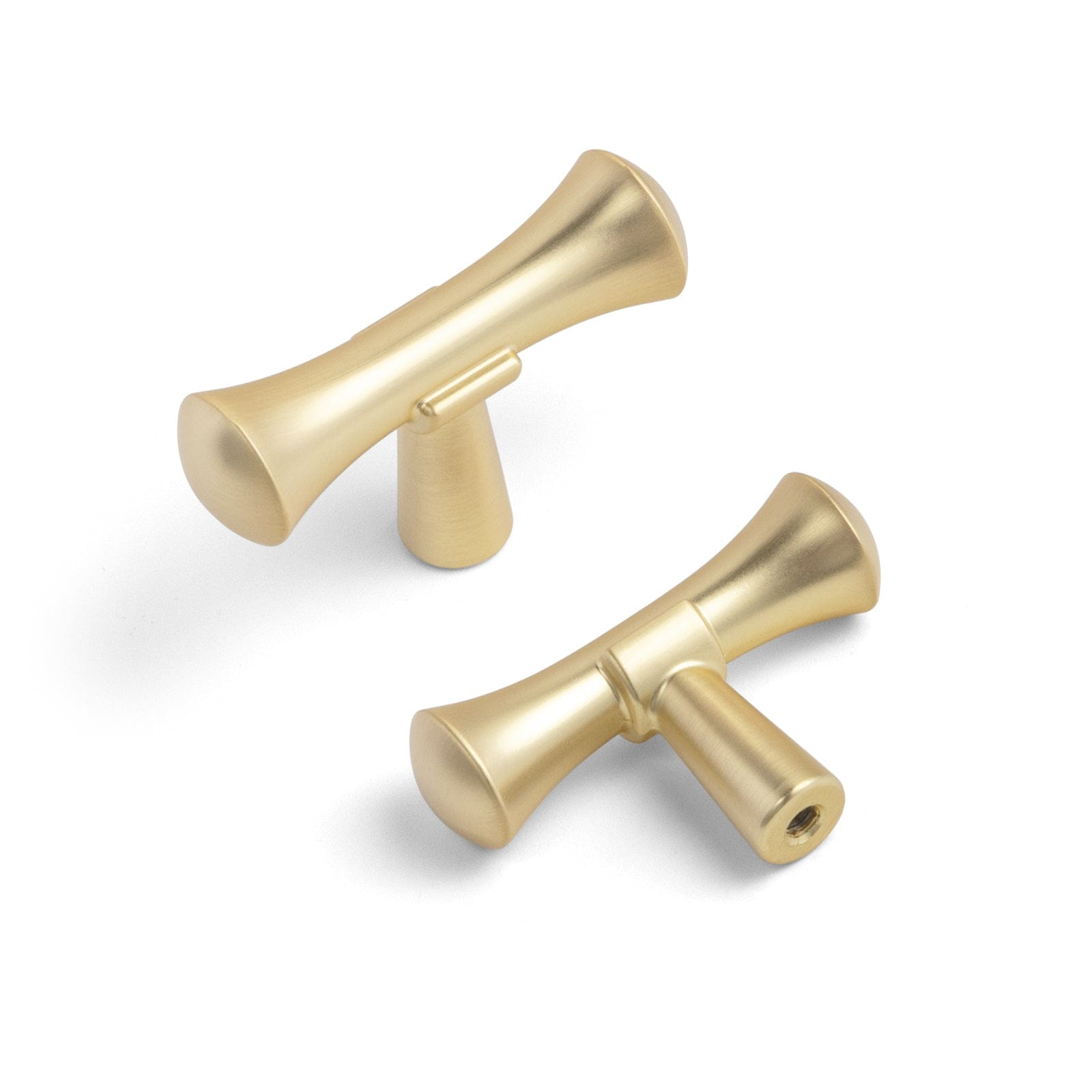 Goo-Ki Brushed Brass / Knob / 6 Pack Rustic Refinement Drawer Pulls for Kitchen Antique Brass Cabinet Handles