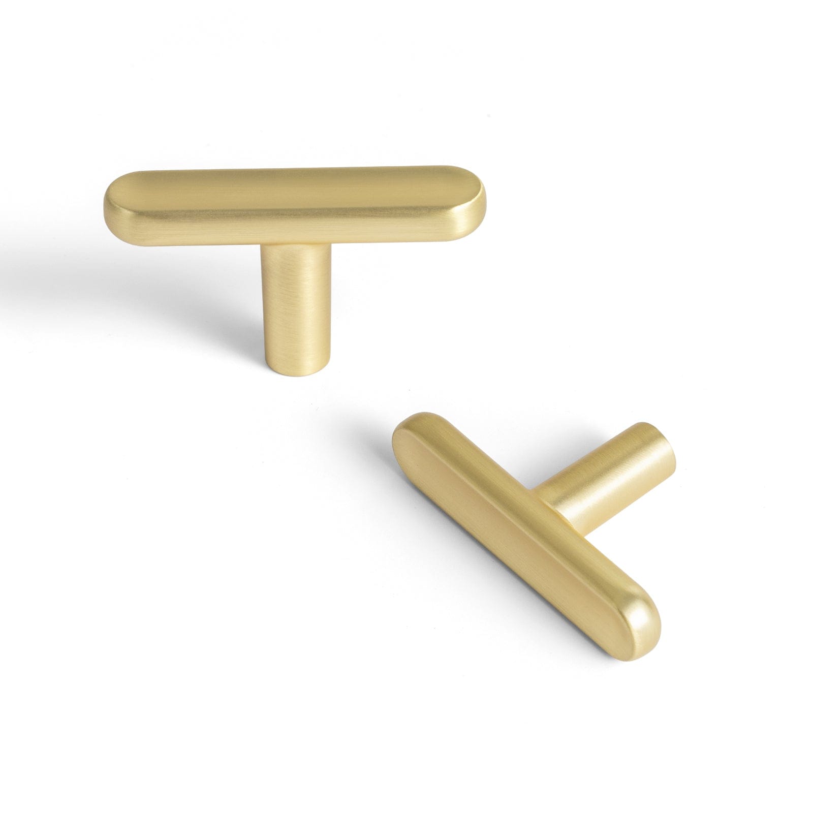 Goo-Ki Brushed Brass / T Knob / 6 Pack Classic Curvature Cabinet Handles Timeless Appeal Kitchen Drawer Pulls