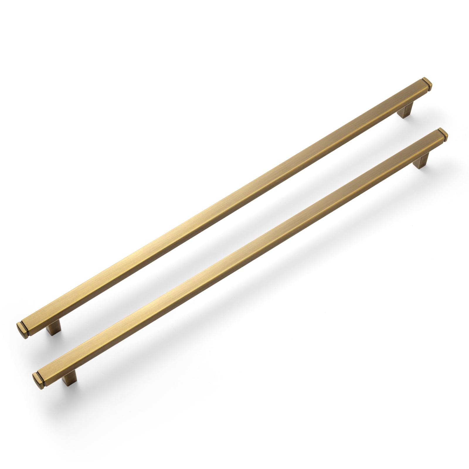 Goo-Ki Brushed Bronze / 12.6'' Hole Center / 6 Pack Brushed Bronze Drawer Handles Modern Straight Bar Pull Solid Cabinet Pulls