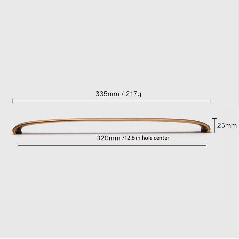 Goo-Ki Brushed Bronze / 12.6'' Hole Center / 6 Pack Modern Arch Pull Yellow Bronze Drawer Knobs Kitchen Cabinet Handles