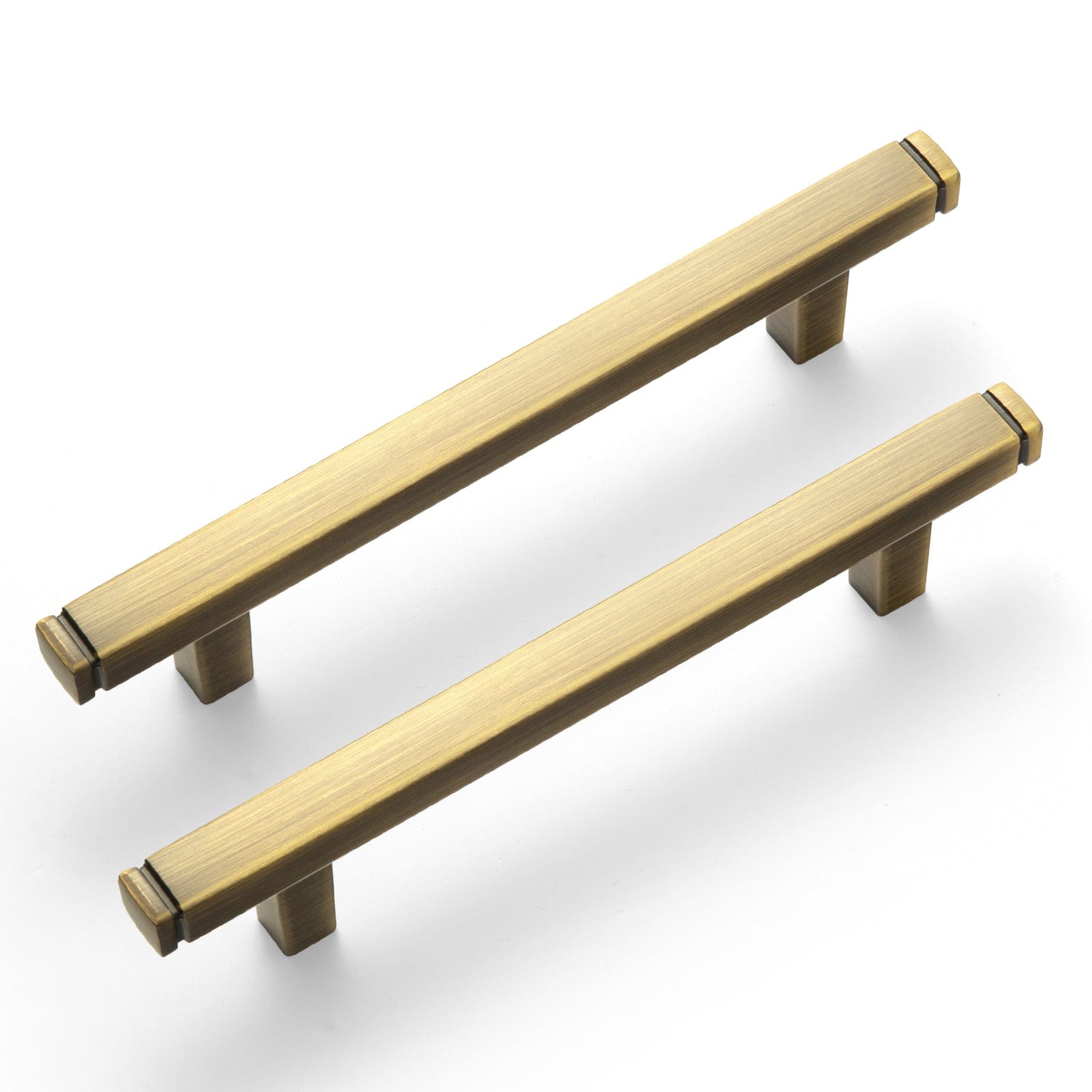 Goo-Ki Brushed Bronze / 3.78'' Hole Center / 6 Pack Brushed Bronze Drawer Handles Modern Straight Bar Pull Solid Cabinet Pulls