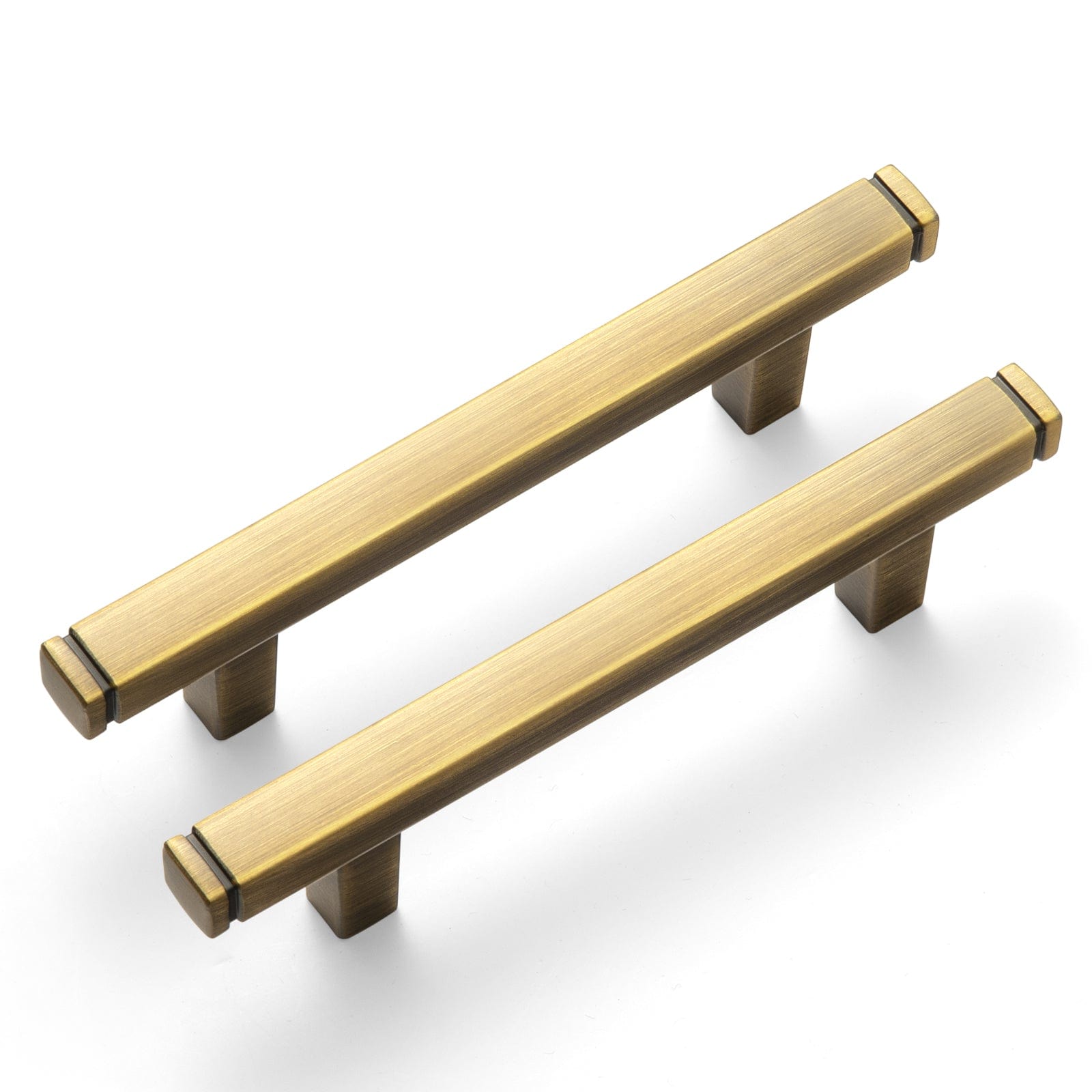 Goo-Ki Brushed Bronze / 3'' Hole Center / 6 Pack Brushed Bronze Drawer Handles Modern Straight Bar Pull Solid Cabinet Pulls