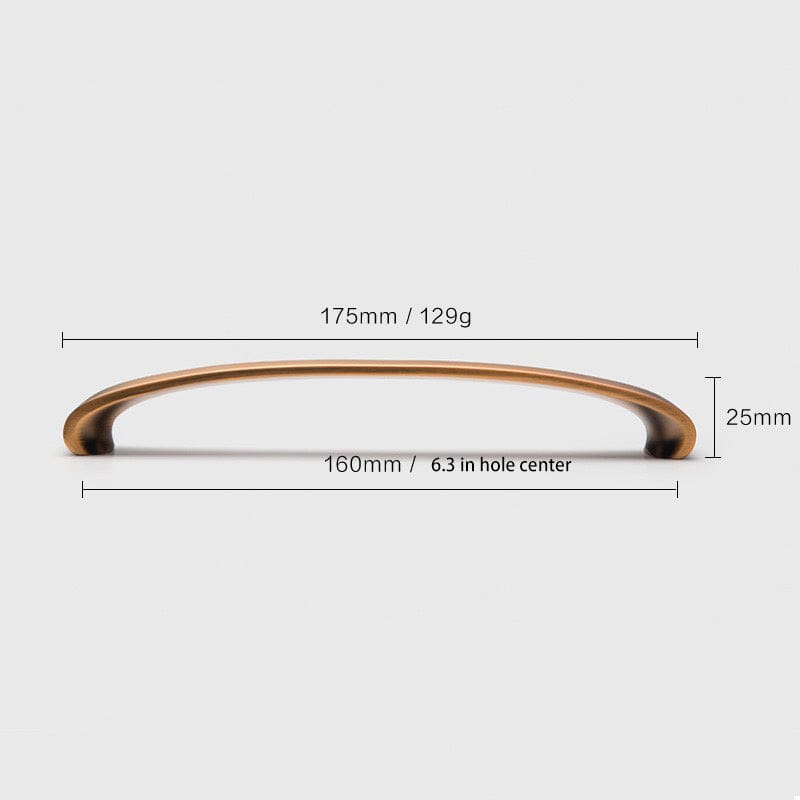 Goo-Ki Brushed Bronze / 6.3'' Hole Center / 6 Pack Modern Arch Pull Yellow Bronze Drawer Knobs Kitchen Cabinet Handles