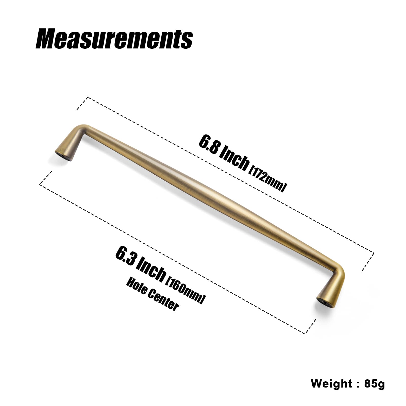 Goo-Ki Brushed Bronze / 6.3'' Hole Center / 6 Pack Retro Cabinet Pulls Luxurious Drawer Pulls for Bedroom Kitchen