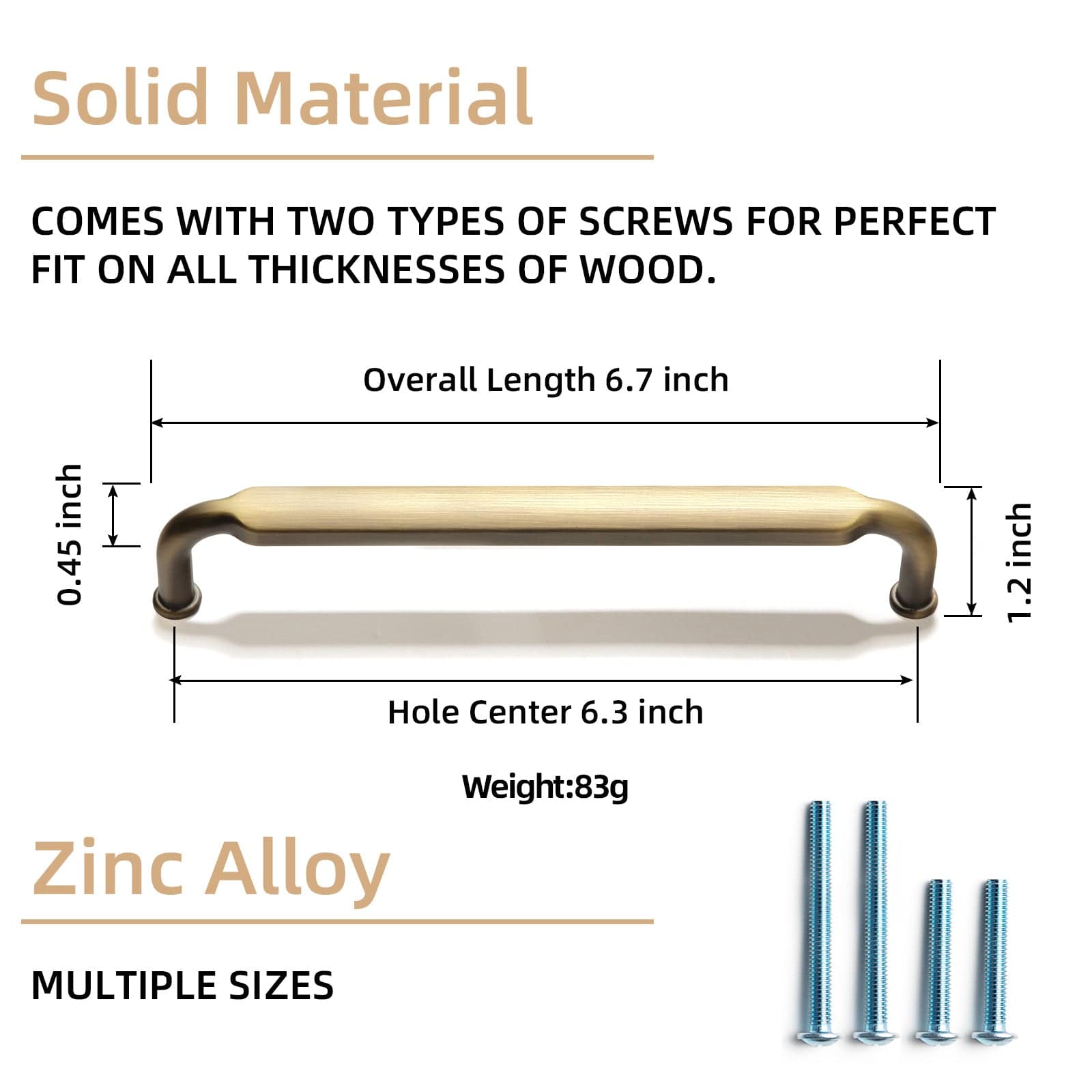 Goo-Ki Brushed Bronze Cabinet Pulls American Style Drawer Handles Modern Furniture Hardware