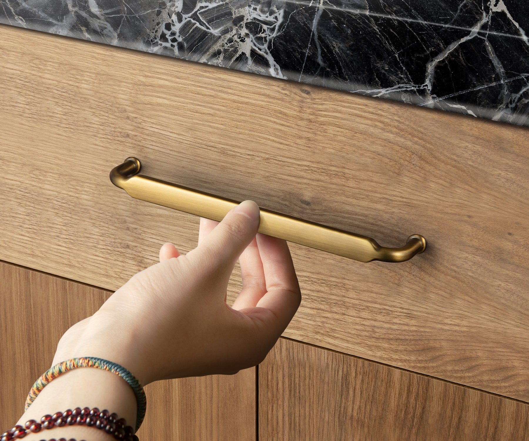 Goo-Ki Brushed Bronze Cabinet Pulls American Style Drawer Handles Modern Furniture Hardware