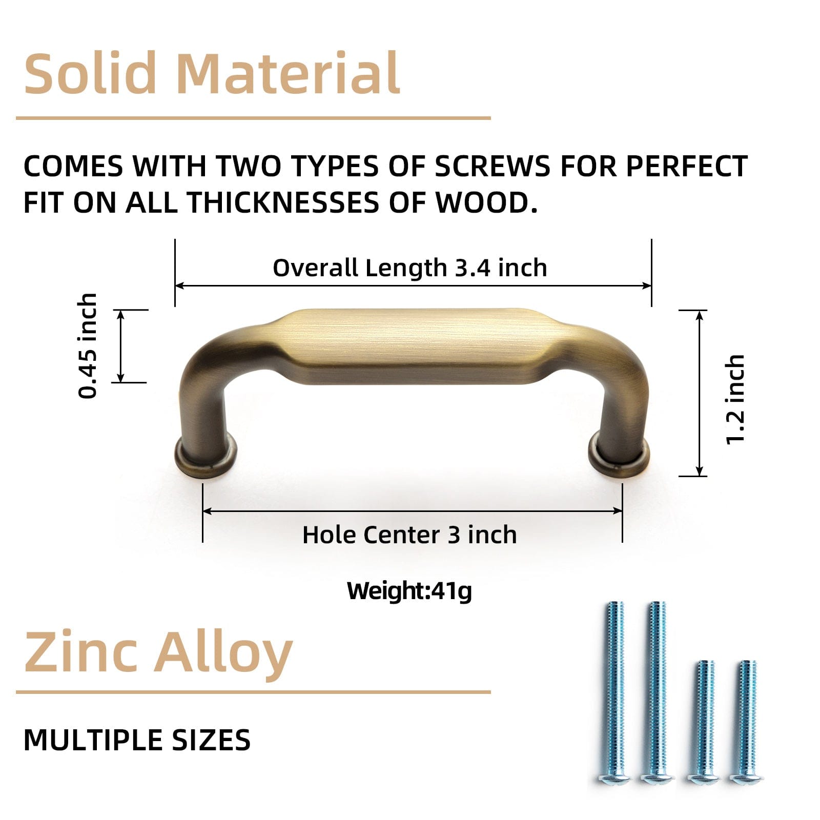 Goo-Ki Brushed Bronze Cabinet Pulls American Style Drawer Handles Modern Furniture Hardware