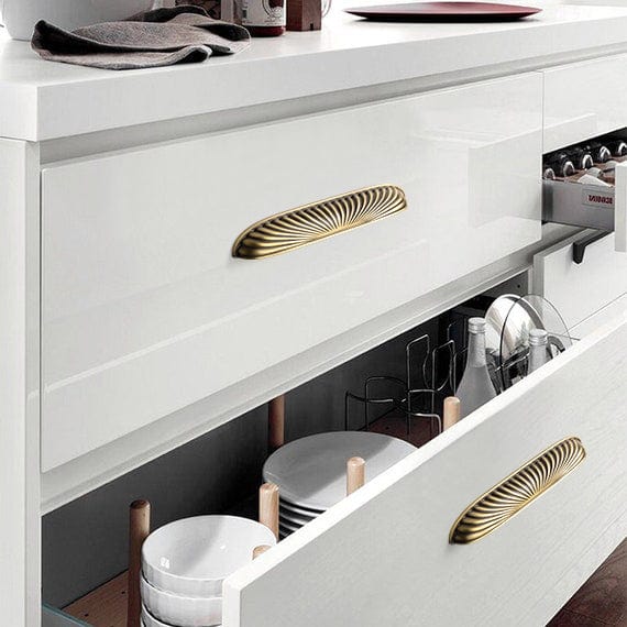 Goo-Ki Brushed Bronze Cabinet Pulls Luxury Zinc Alloy Din Cup Drawer Pulls