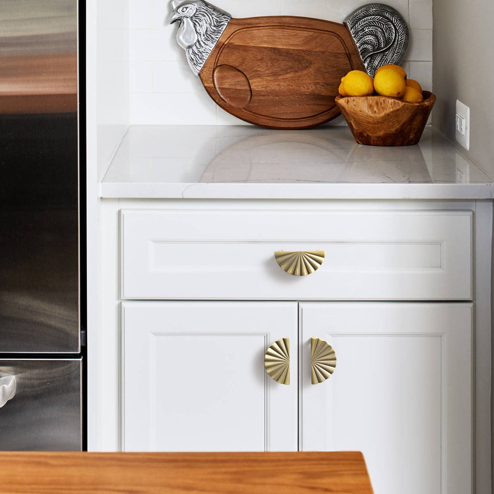 Goo-Ki Brushed Bronze Cabinet Pulls Luxury Zinc Alloy Din Cup Drawer Pulls