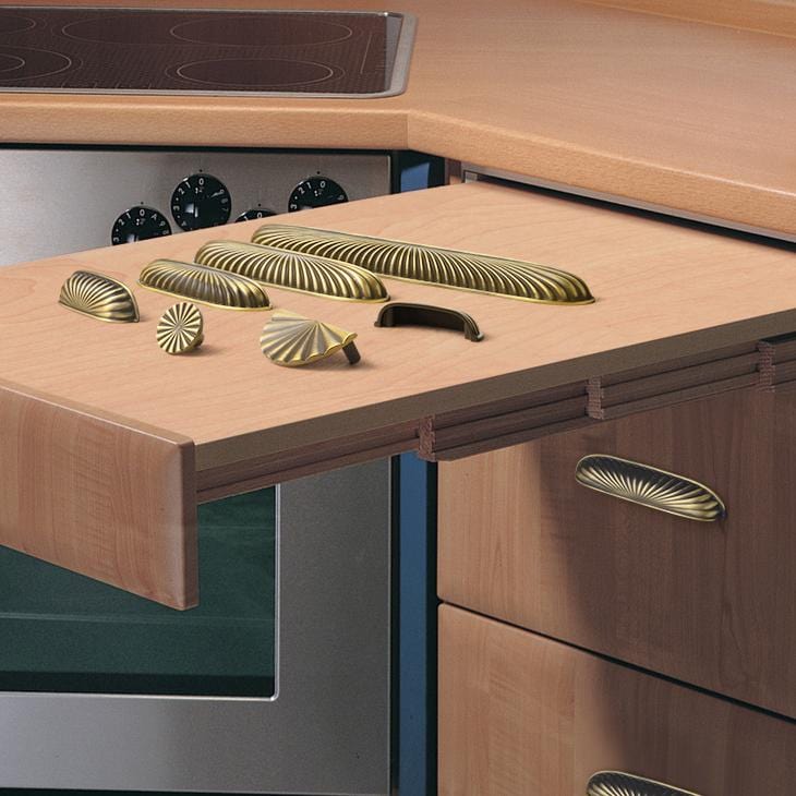 Goo-Ki Brushed Bronze Cabinet Pulls Luxury Zinc Alloy Din Cup Drawer Pulls