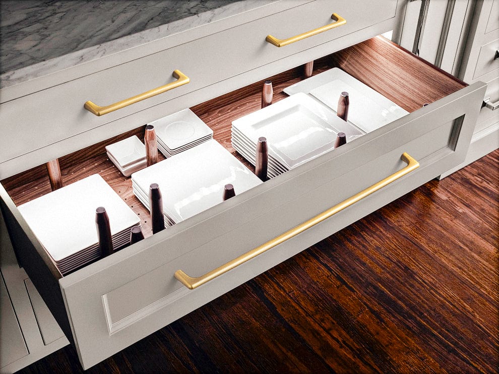 Goo-Ki Brushed Bronze Cabinet Pulls Modern Zinc Alloy Drawer Handles