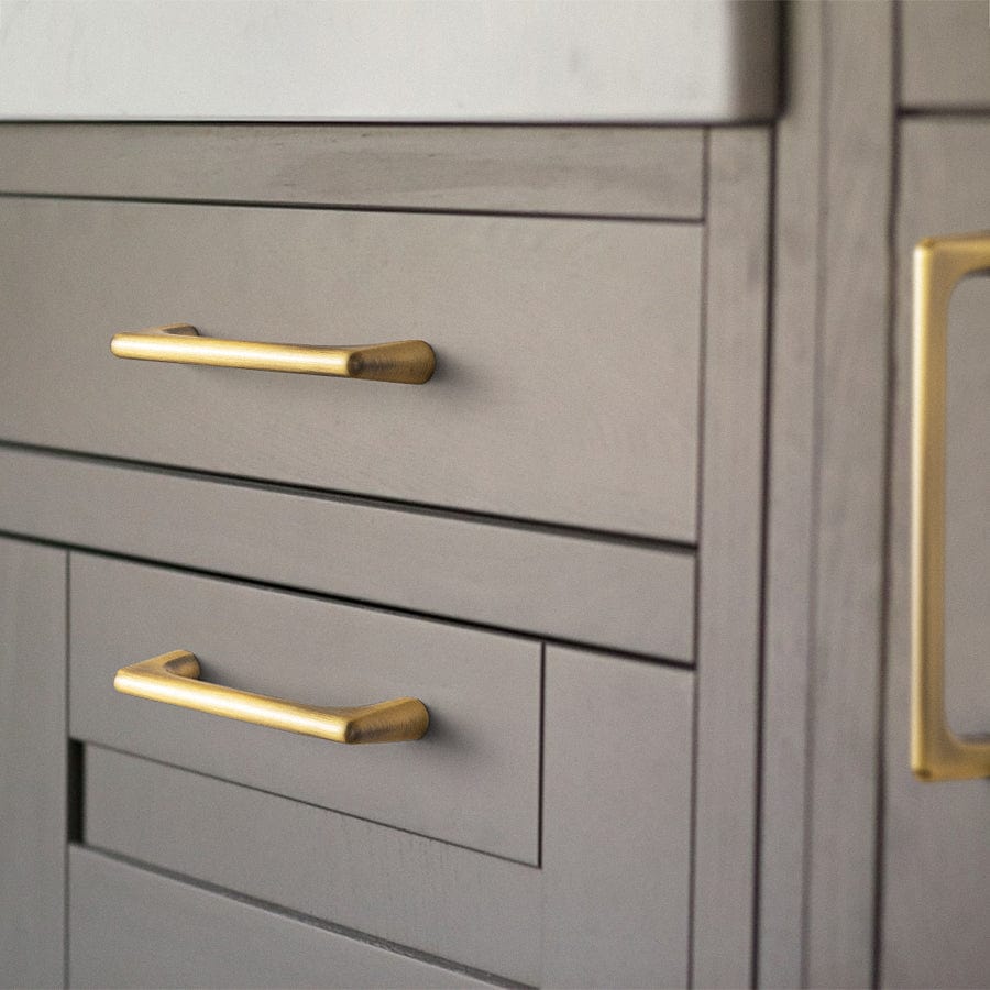 Goo-Ki Brushed Bronze Cabinet Pulls Modern Zinc Alloy Drawer Handles