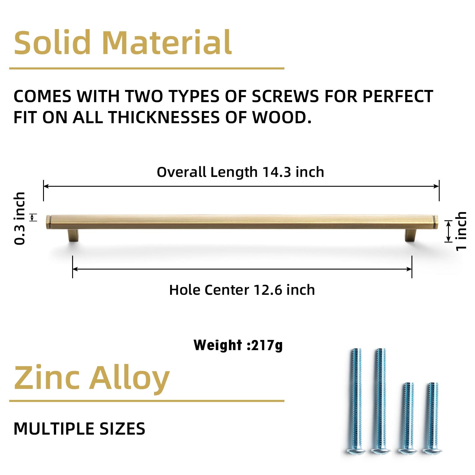 Goo-Ki Brushed Bronze Drawer Handles Modern Straight Bar Pull Solid Cabinet Pulls