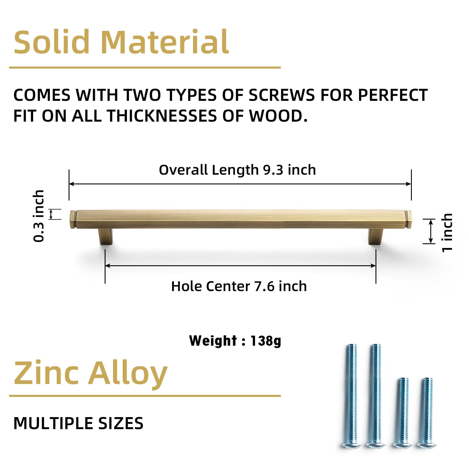 Goo-Ki Brushed Bronze Drawer Handles Modern Straight Bar Pull Solid Cabinet Pulls