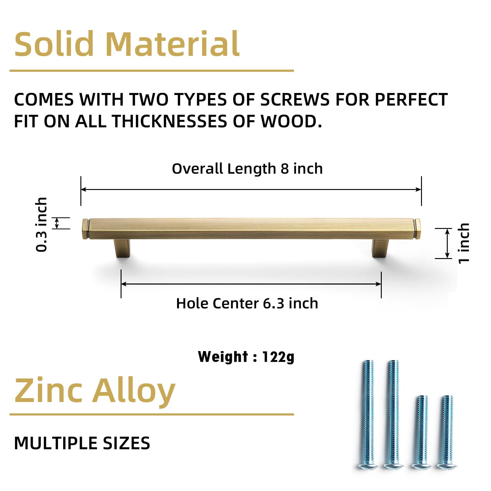 Goo-Ki Brushed Bronze Drawer Handles Modern Straight Bar Pull Solid Cabinet Pulls