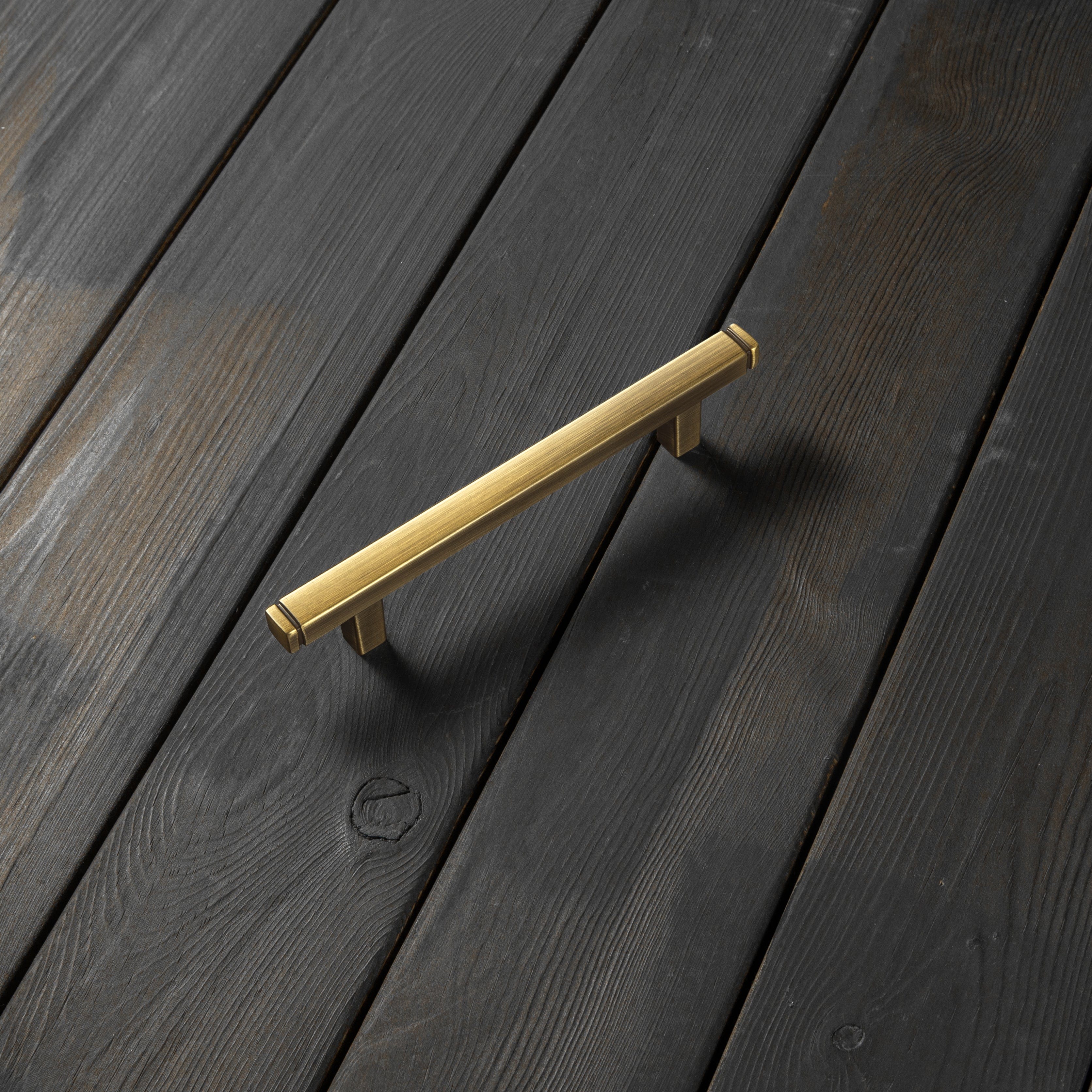 Goo-Ki Brushed Bronze Drawer Handles Modern Straight Bar Pull Solid Cabinet Pulls