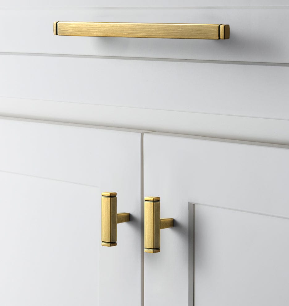 Goo-Ki Brushed Bronze Drawer Handles Modern Straight Bar Pull Solid Cabinet Pulls