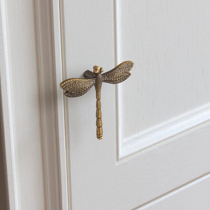 Goo-Ki Brushed Bronze / Knob / 2 Pack Dragonfly Design Cabinet Knob – Brushed Bronze Zinc Alloy Drawer Handle for Nature-Inspired Kitchen & Bathroom Decor