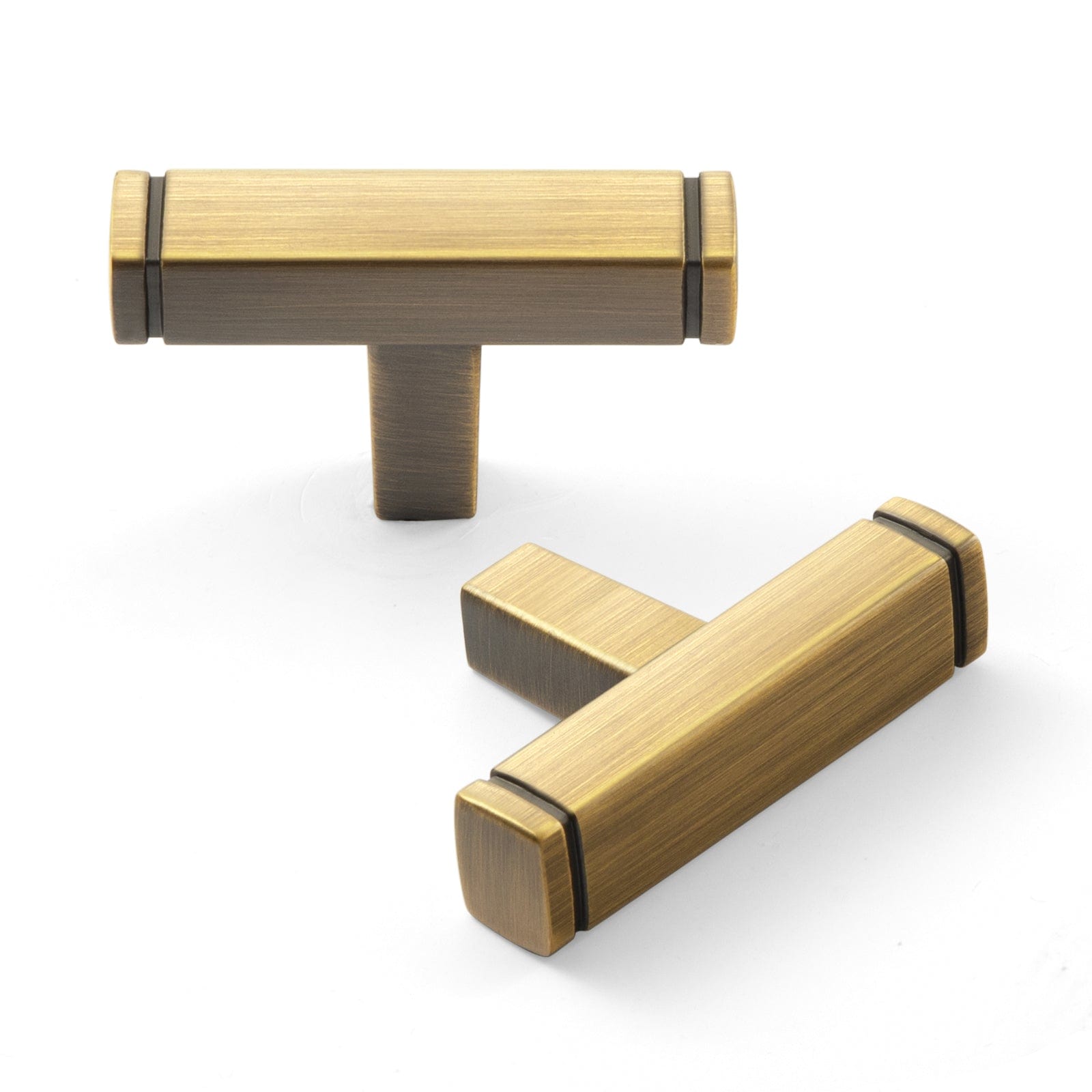 Goo-Ki Brushed Bronze / Knob / 6 Pack Brushed Bronze Drawer Handles Modern Straight Bar Pull Solid Cabinet Pulls