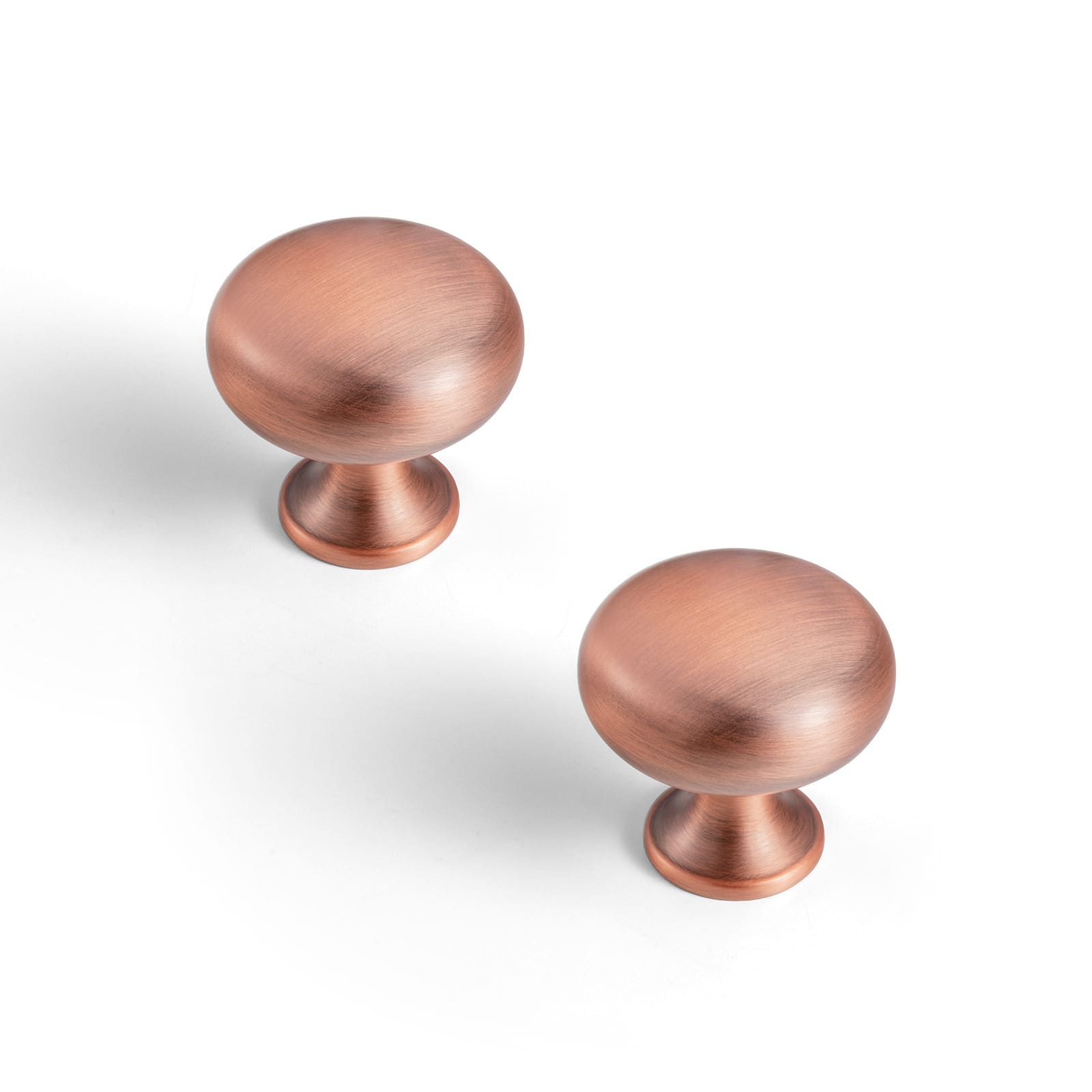 Goo-Ki Brushed Copper / 1.2'' Knob / 6 Pack Multi-colored Classic Drawer Knob Mushroom Round Cabinet Knob