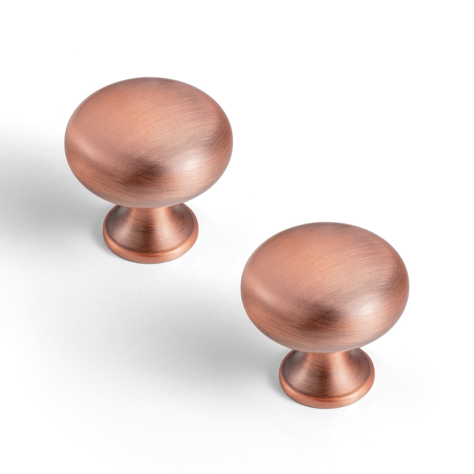 Goo-Ki Brushed Copper / 1.5'' Knob / 6 Pack Multi-colored Classic Drawer Knob Mushroom Round Cabinet Knob