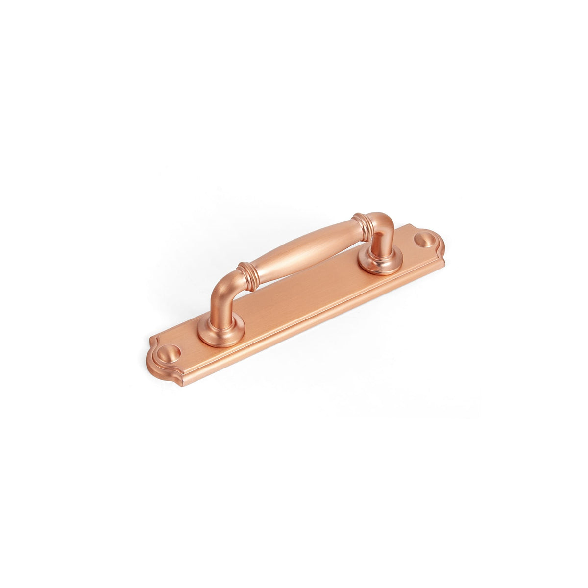 Goo-Ki Brushed Copper / 3'' Hole Center with Back Plate C / 2 Pack Decorative Cabinet Pulls with Eye-Catching Geometric & Curved Silhouettes