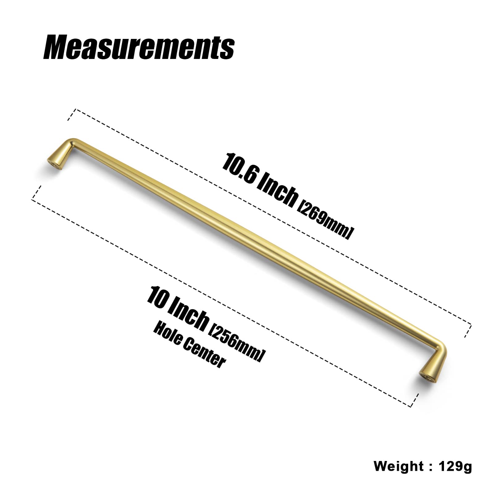 Goo-Ki Brushed Gold / 10'' Hole Center / 6 Pack Retro Cabinet Pulls Luxurious Drawer Pulls for Bedroom Kitchen