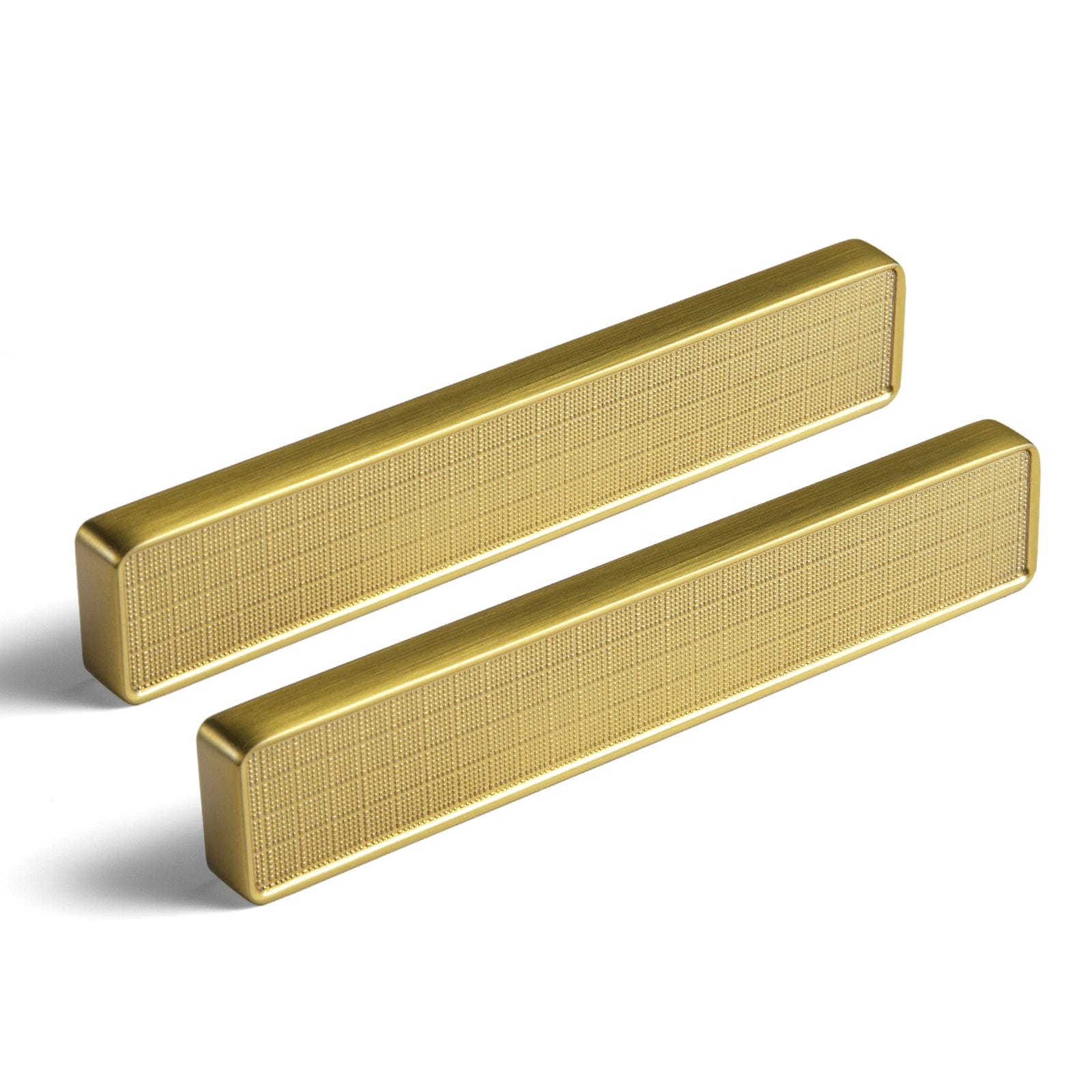 Goo-Ki Brushed Gold / 3.78'' Hole Center / 6 Pack Rectangular Kitchen Drawer Pulls Finger Pull Modern Zinc Alloy Cabinet Handles