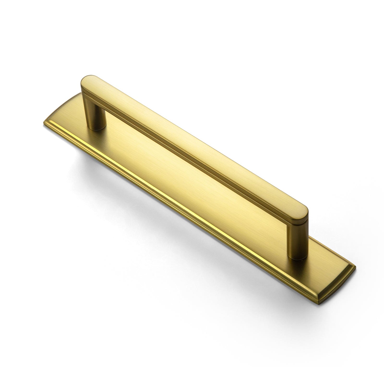 Goo-Ki Brushed Gold / 5'' Hole Center / 2 Pack Cabinet Handles with Back Plate Vintage Kitchen Drawer Pulls with Subtle Curves