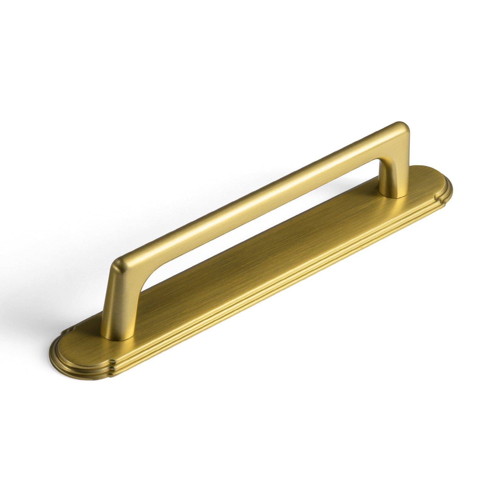 Goo-Ki Brushed Gold / 5'' Hole Center / 5'' Hole Center 2 Pack Cabinet Pulls with Oval-shaped Back Plate Zinc Alloy Cabinet Handle with Long Back Plate G014