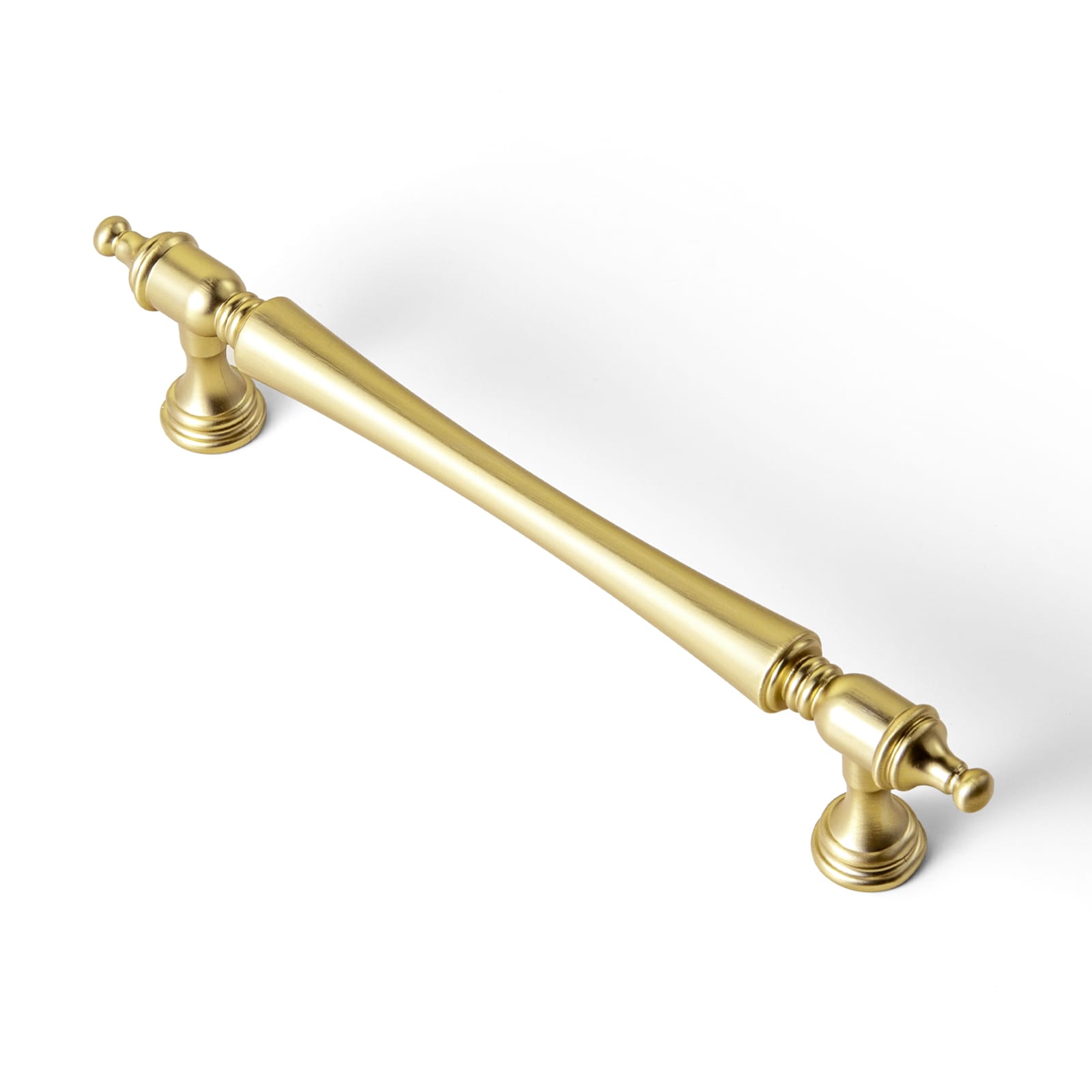 Goo-Ki Brushed Gold / 5'' Hole Center / 6 Pack Ornate Tapered Cabinet Handle with Sculpted Detailing Vintage Hardware for Kitchen