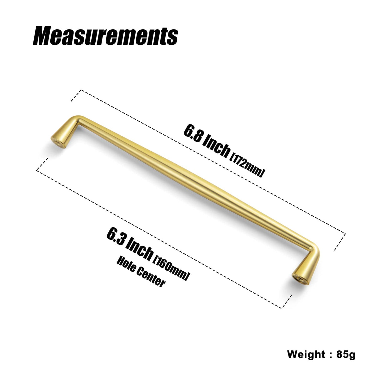 Goo-Ki Brushed Gold / 6.3'' Hole Center / 6 Pack Retro Cabinet Pulls Luxurious Drawer Pulls for Bedroom Kitchen