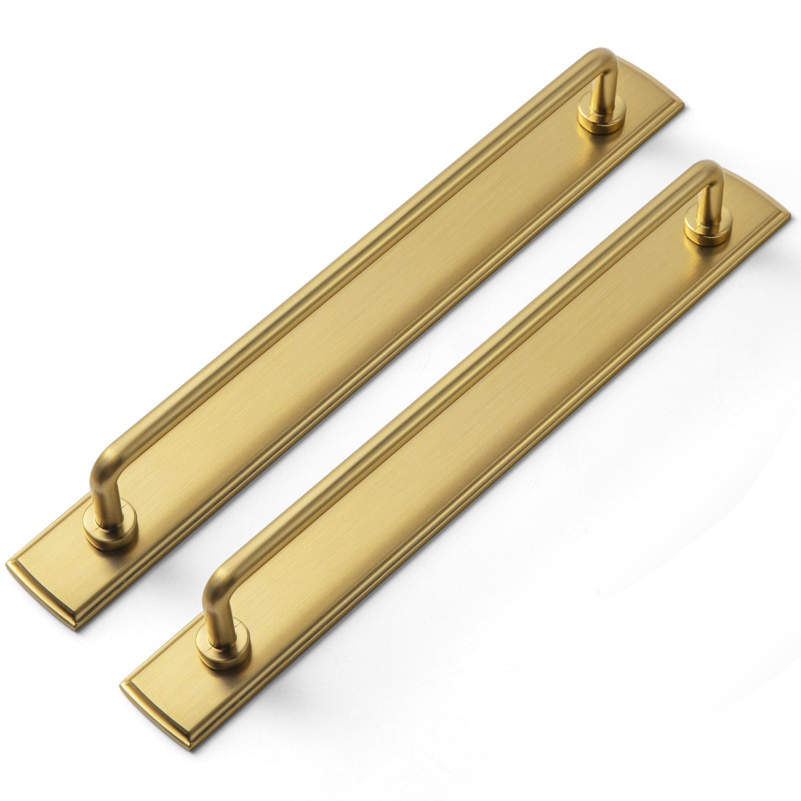 Goo-Ki Brushed Gold / 7.6'' Hole Center / 2 Pack Cabinet Bar Pulls with Back Plate Vintage Drawer Handles Home Improvement Hardware