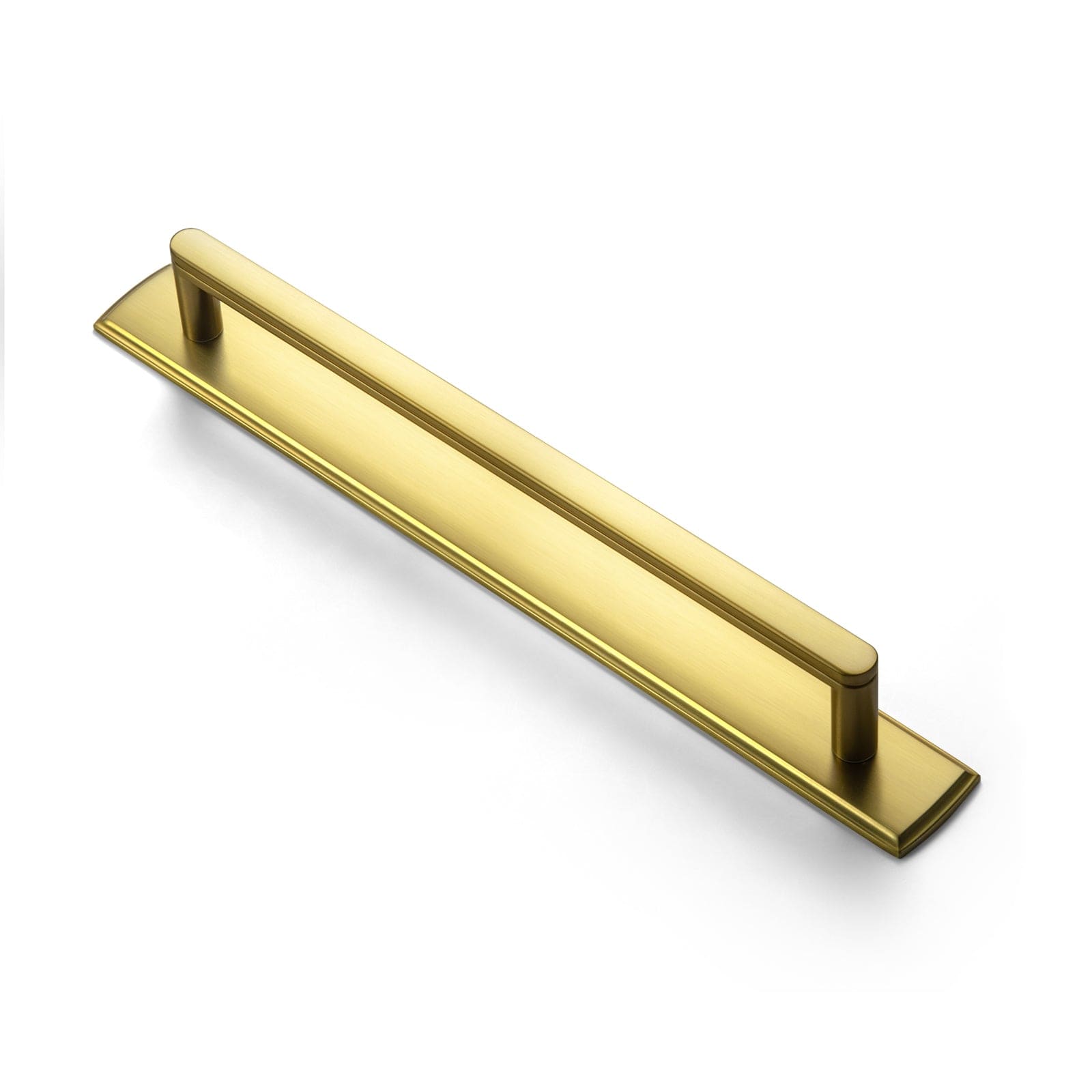 Goo-Ki Brushed Gold / 7.6'' Hole Center / 2 Pack Cabinet Handles with Back Plate Vintage Kitchen Drawer Pulls with Subtle Curves
