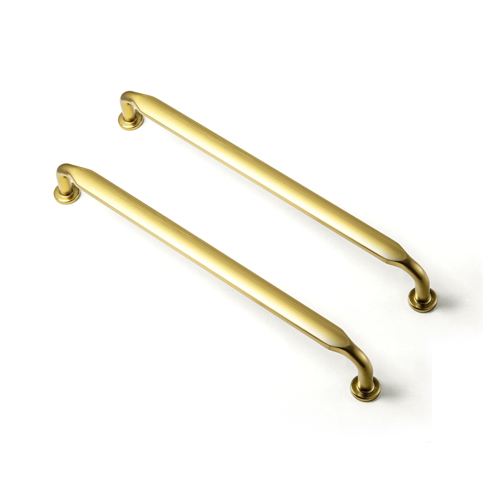 Goo-Ki Brushed Gold / 7.6'' Hole Center / 6 Pack Minimalist Slim Design Zinc Alloy Cabinet Pulls – Rustic Hardware for a Streamlined Look