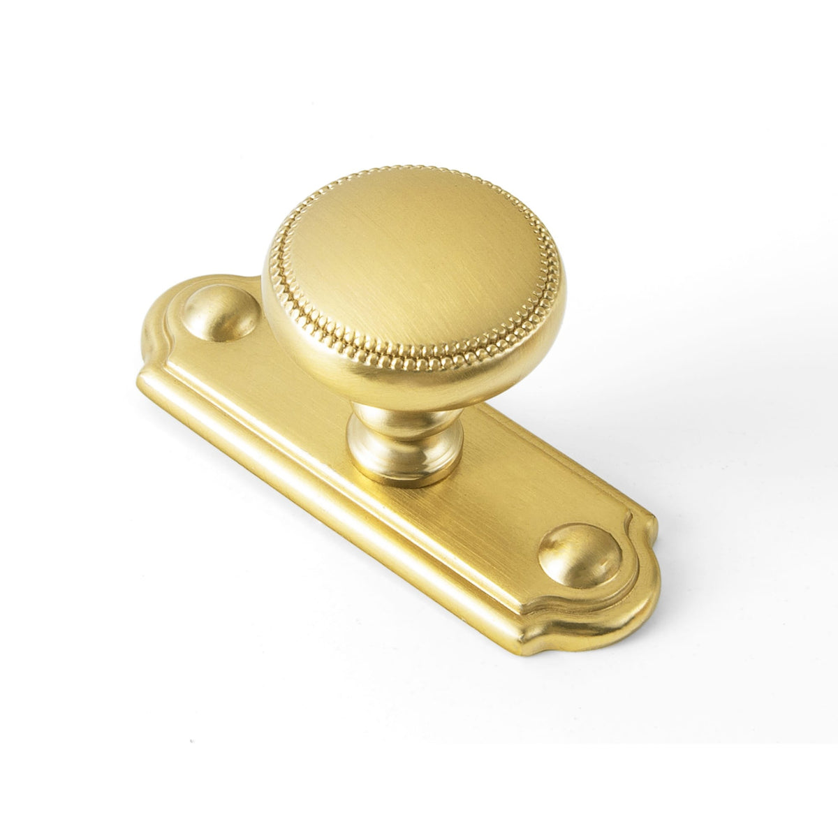 Goo-Ki Brushed Gold / C / 6 Pack Classic Zinc Alloy Cabinet Knobs with Beaded Edge Vintage Style Drawer Hardware
