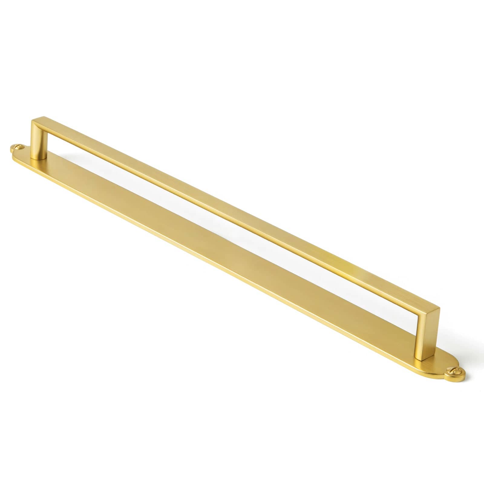 Goo-Ki Brushed Gold / G013 / 12.6'' Hole Center 2 Pack Long Cabinet Bar Pulls with Back Plates Solid Drawer Handles Set