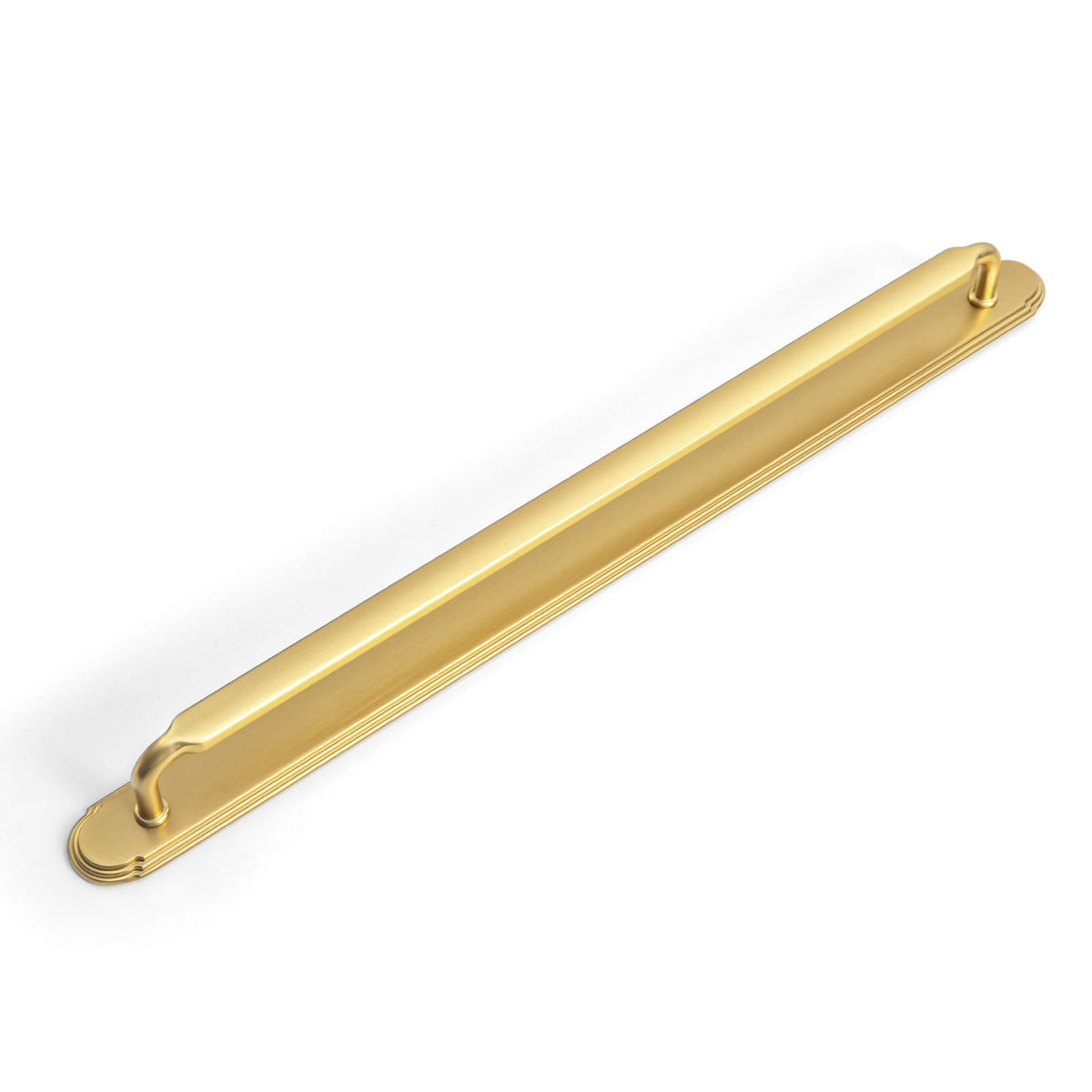 Goo-Ki Brushed Gold / G014 / 12.6'' Hole Center 2 Pack Antique Brass Cabinet Pulls with Back Plate Zinc Alloy Drawer Handle with Long Back Plate