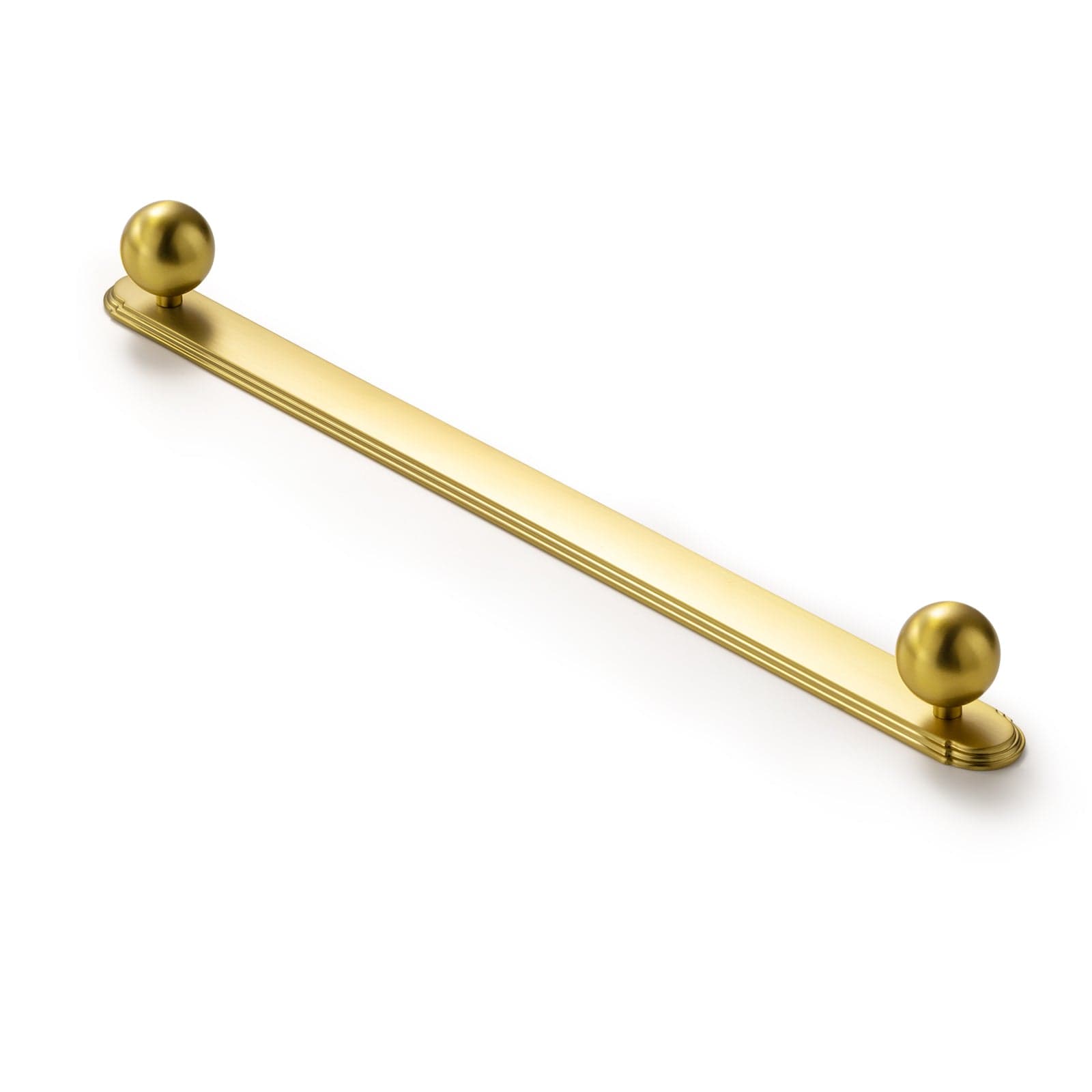 Goo-Ki Brushed Gold / G014 / 12.6'' Hole Center - 2 Pack Round Cabinet Knobs with Back Plate Zinc Alloy Cabinet Handle with Long Back Plate