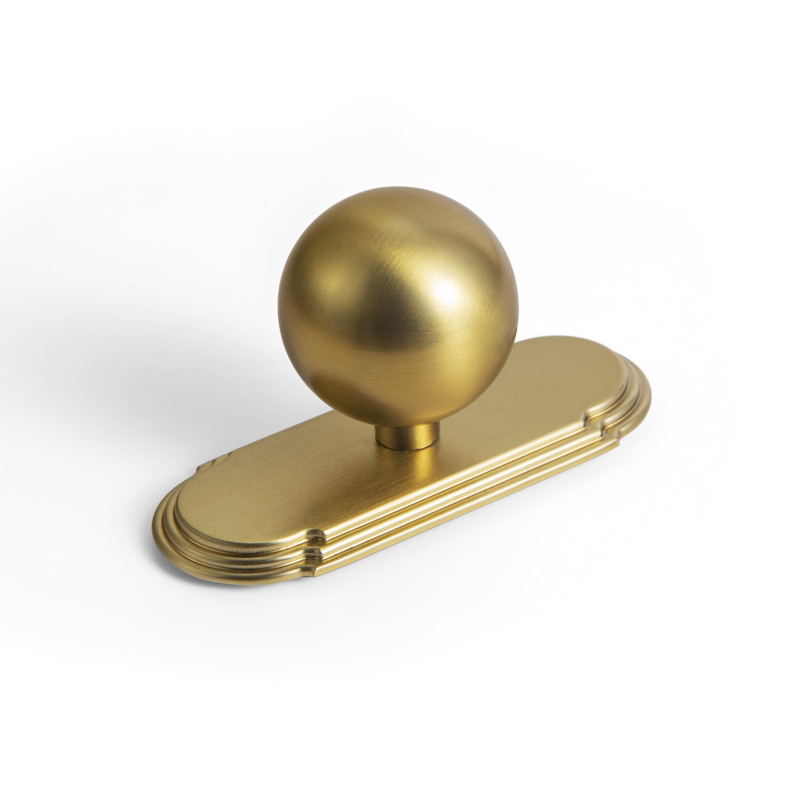 Goo-Ki Brushed Gold / G014 / Single Hole Large Knob - 6 Pack Round Cabinet Knobs with Back Plate Zinc Alloy Cabinet Handle with Long Back Plate