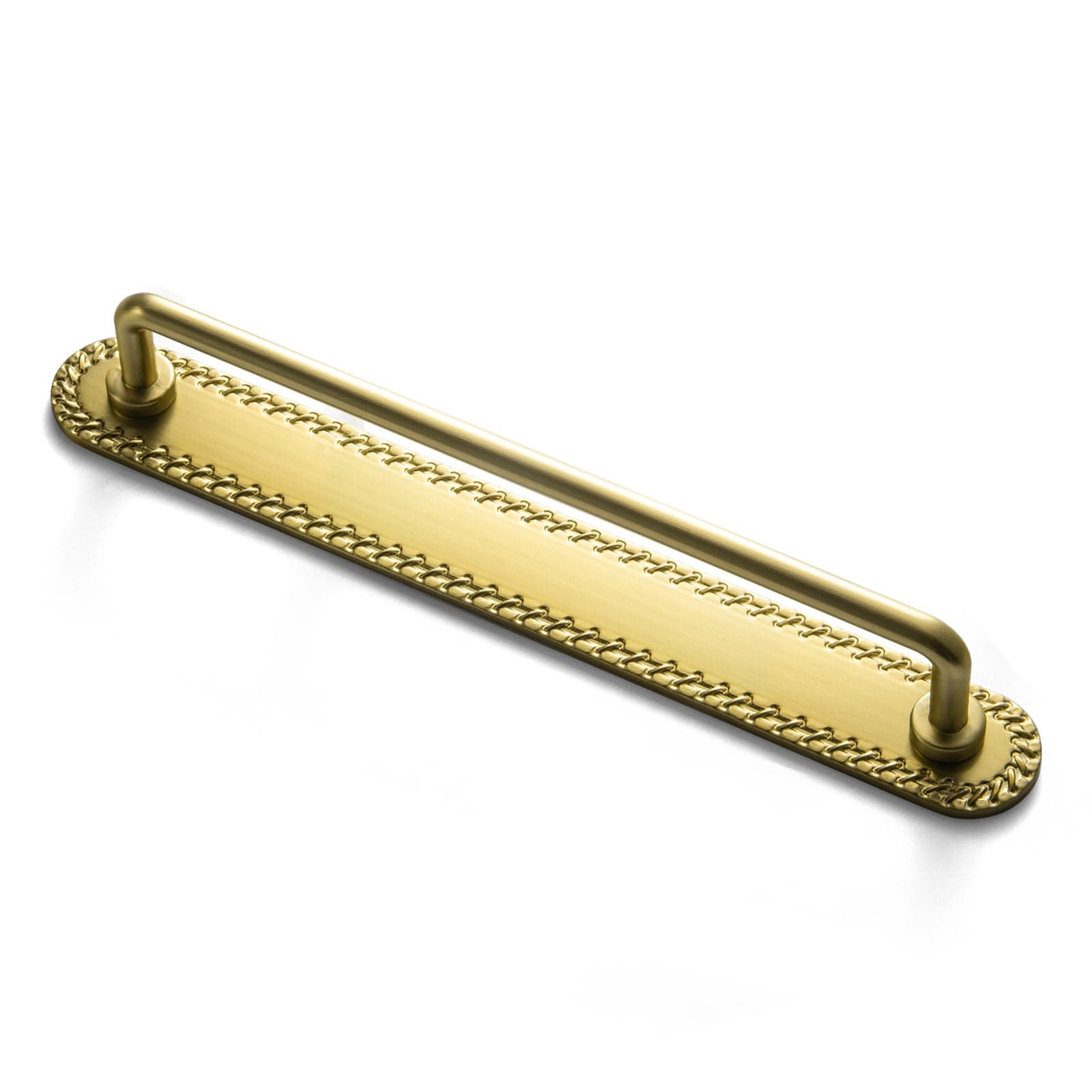Goo-Ki Brushed Gold / G016 / 7.6'' Hole Center 2 Pack Cabinet Bar Pulls with Back Plate Vintage Drawer Handles Home Improvement Hardware