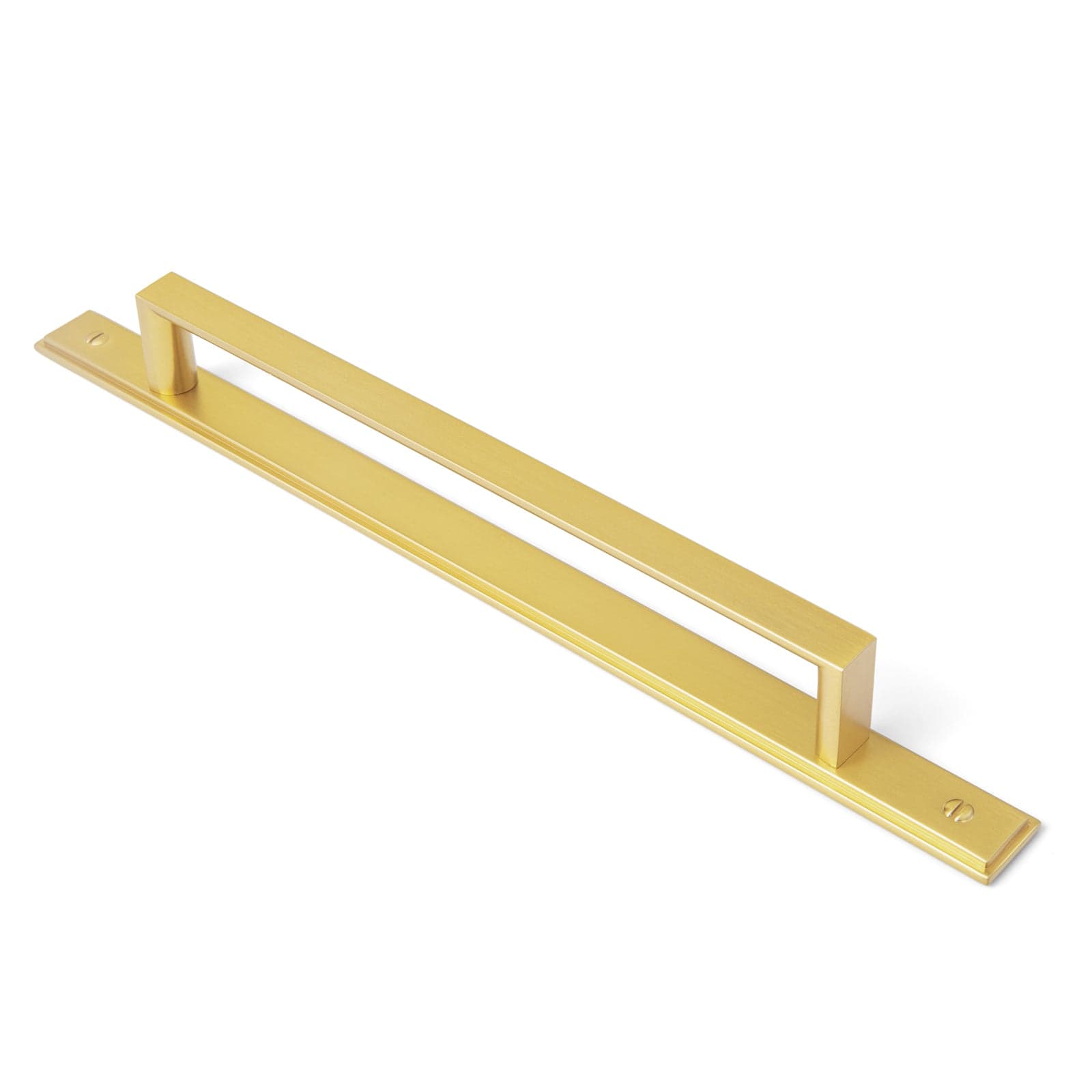 Goo-Ki Brushed Gold / G026 / 7.6'' Hole Center 2 Pack Long Cabinet Bar Pulls with Back Plates Solid Drawer Handles Set