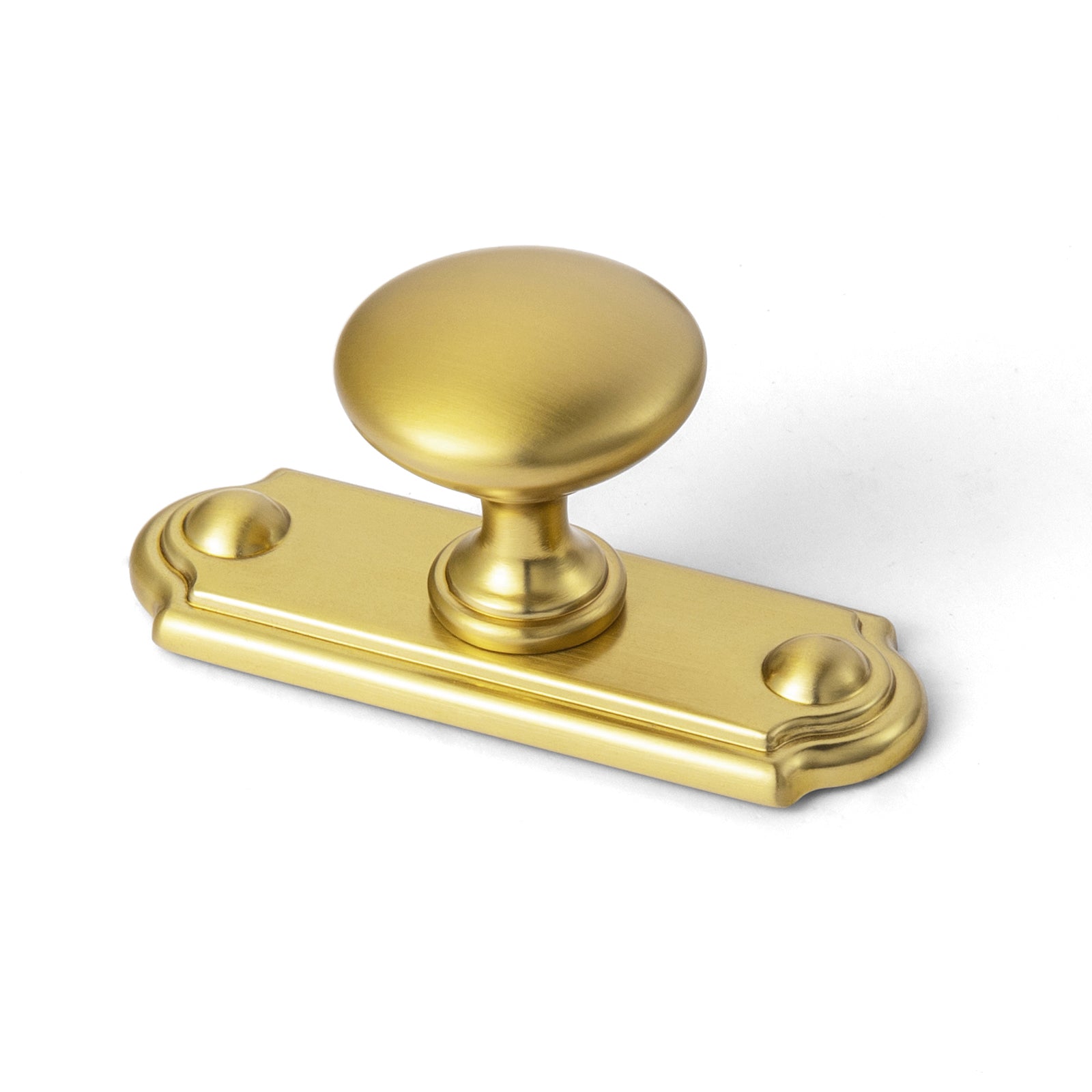 Goo-Ki Brushed Gold / Knob with Back Plate C / 6 Pack Antique Drawer Pulls Solid Retro Bar Pull Furniture Hardware for Kitchen