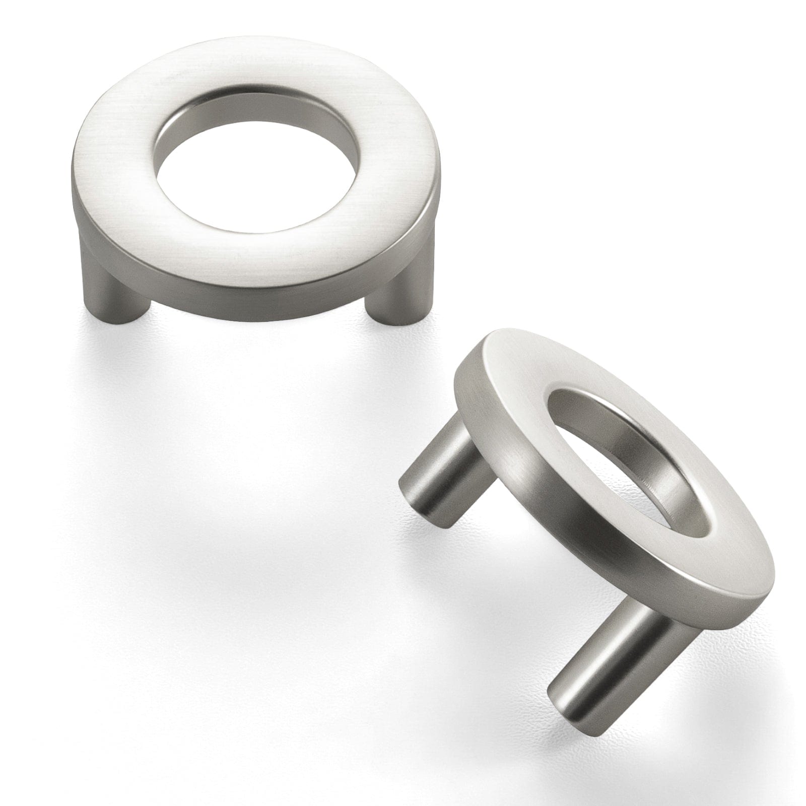 Goo-Ki Brushed Nickel / 1.25'' Hole Center / 6 Pack Circular Luxury Ring Pull Casual Cabinet Pulls for Drawer Cupboard