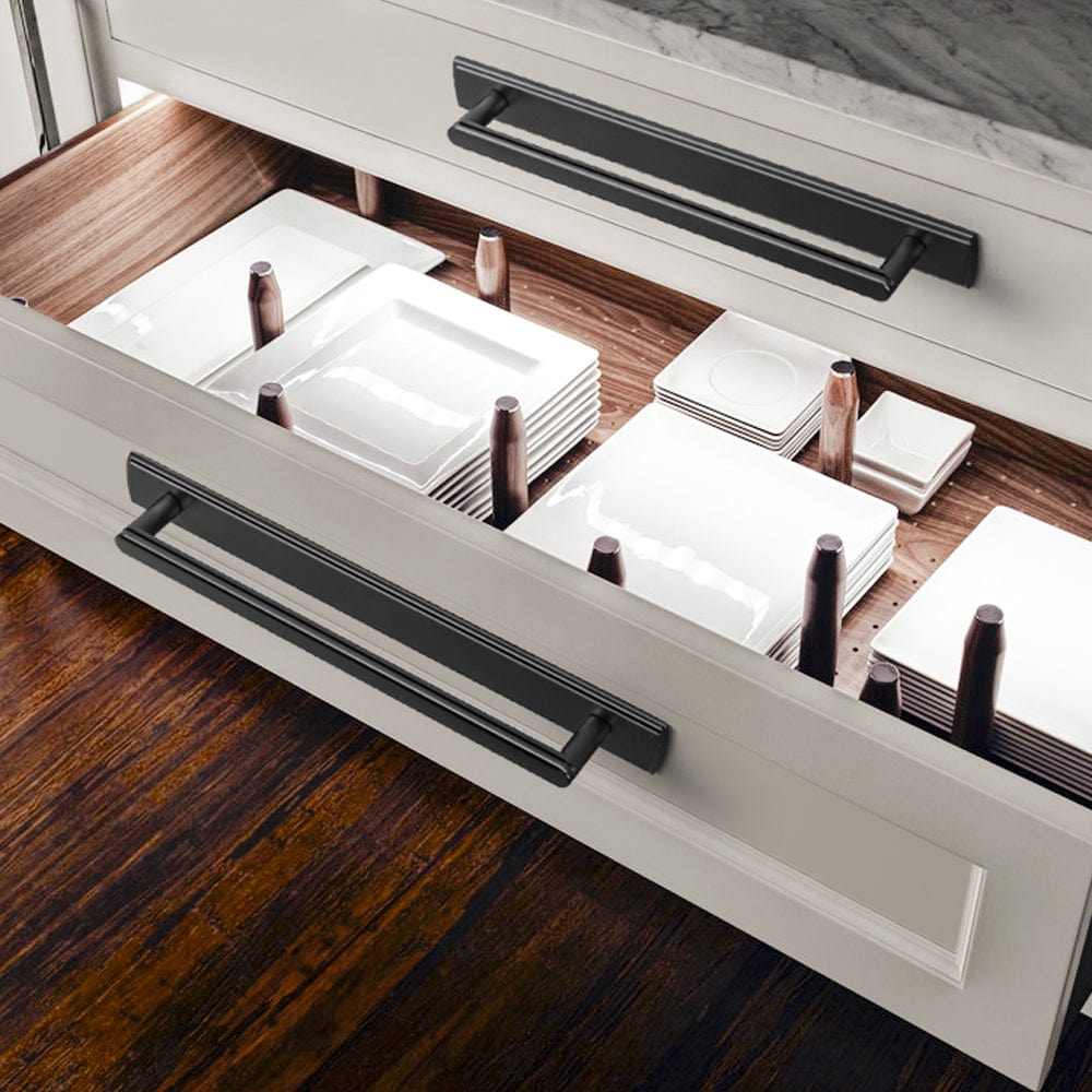 Goo-Ki Cabinet Handles with Back Plate Vintage Kitchen Drawer Pulls with Subtle Curves