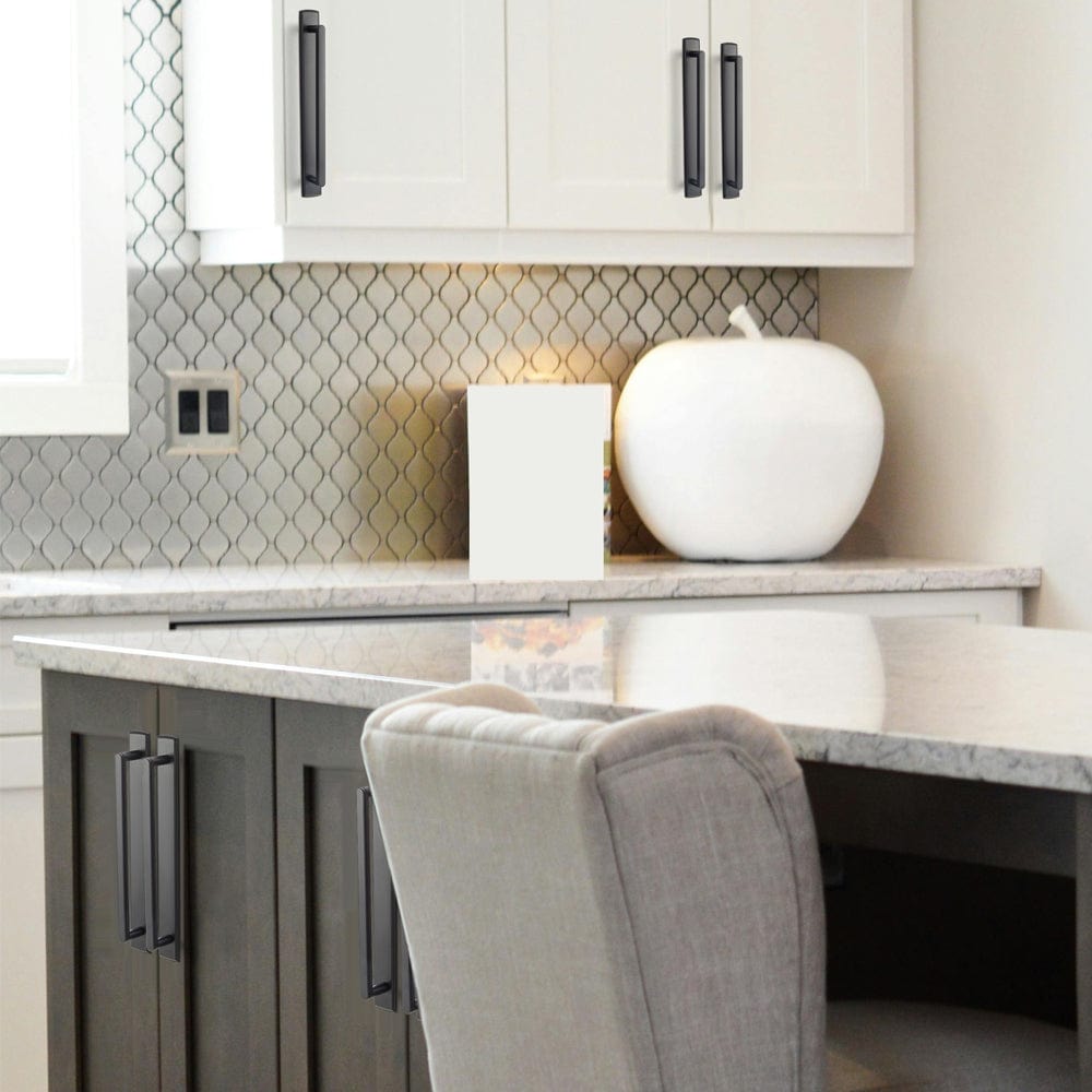 Goo-Ki Cabinet Handles with Back Plate Vintage Kitchen Drawer Pulls with Subtle Curves
